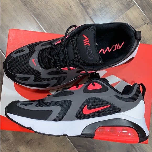 NIKE AIR MAX 200 Thunder Grey/Hot Punch-Black - Picture 4 of 16